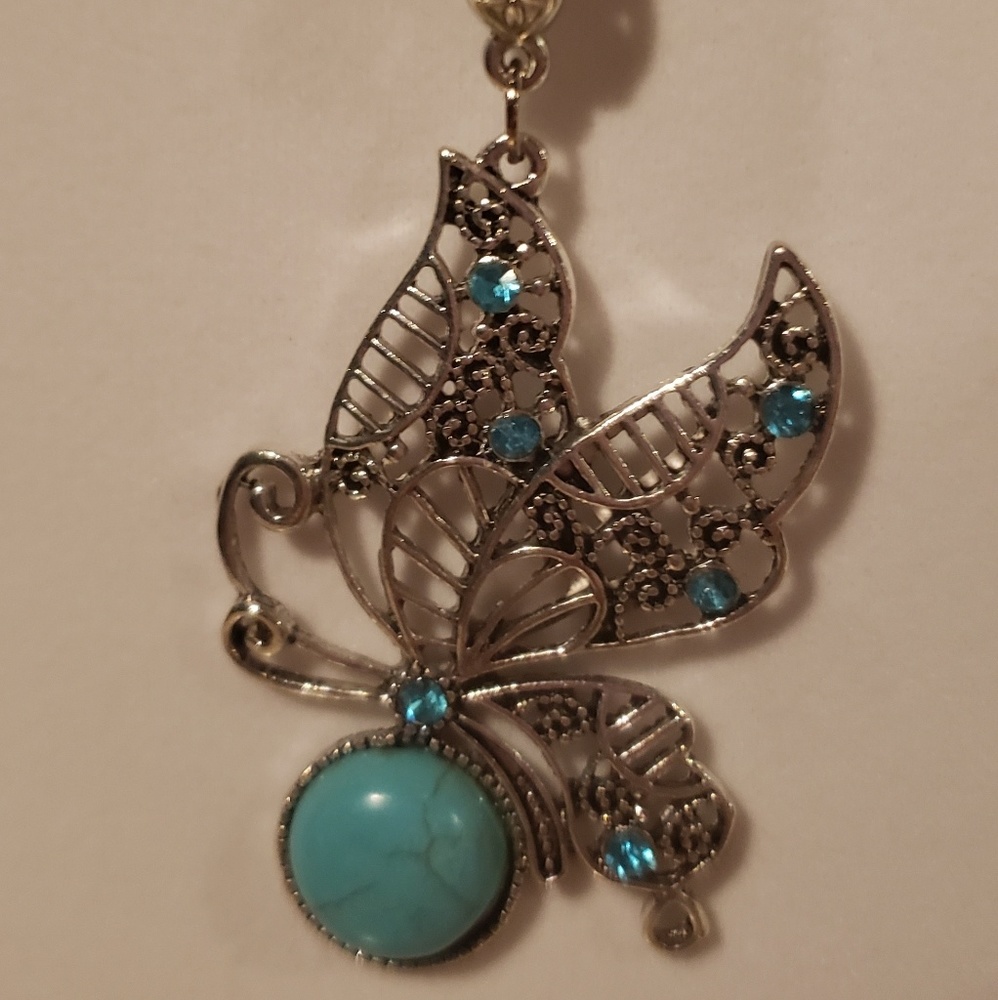 Beautiful butterfly torquoise necklace